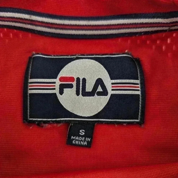 Fila boys size small red mesh throwback jersey style short sleeve shirt - Picture 4 of 9